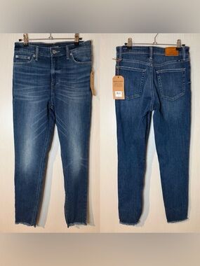 NWT Lucky Brand Bridgette Raw Hem Skinny Jeans in Blue Denim 27